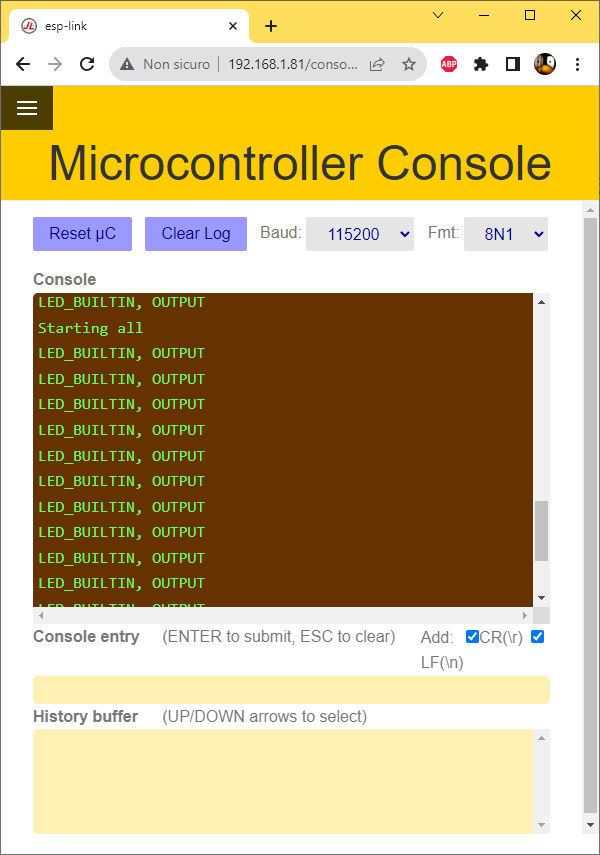 ESP-LINK serial console