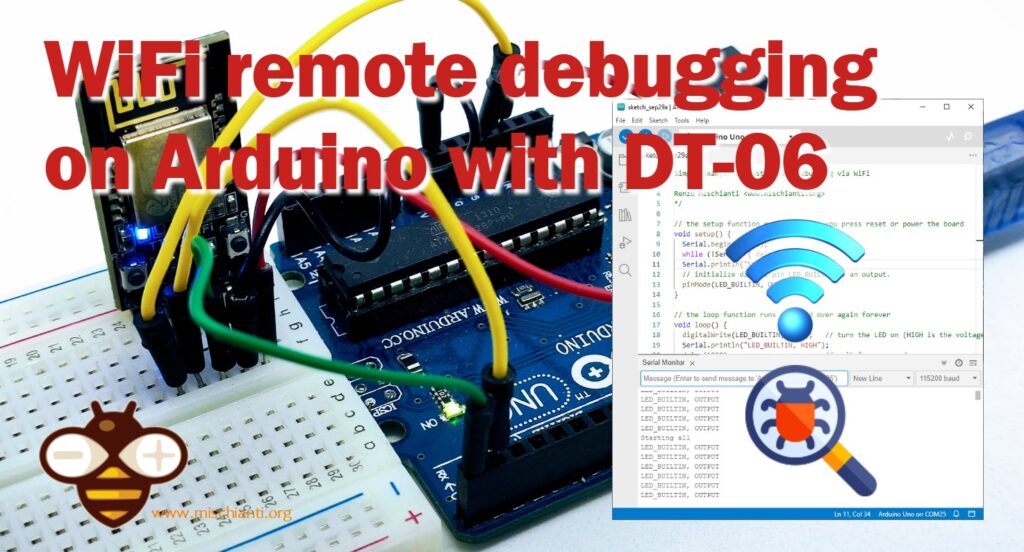 Debug remote WiFi su Arduino UNO con il DT-06