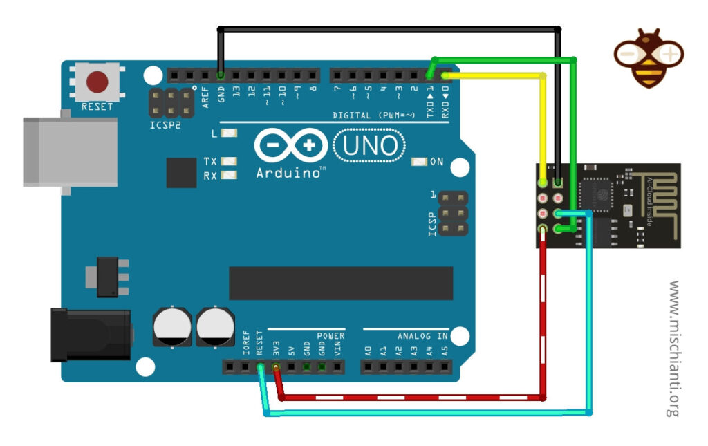 esp-01 WiFi programmazione Arduino UNO