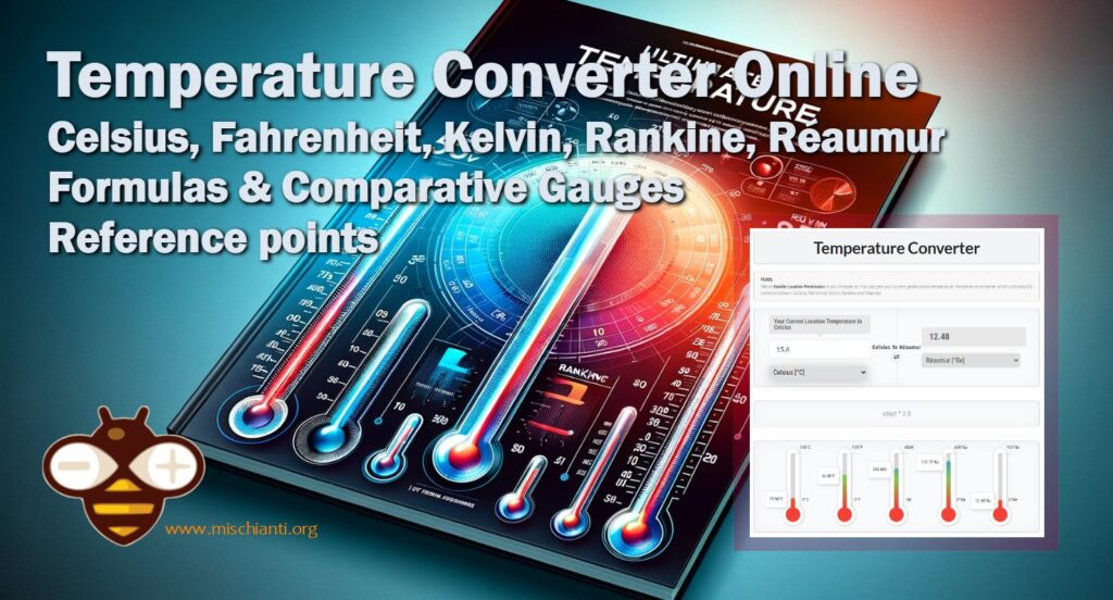 Convertitore di temperatura definitivo: Celsius, Fahrenheit, Kelvin, Rankine, Réaumur - Formule e indicatori comparativi