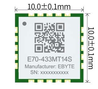 Dimensioni del modulo EByte LoRa E70 xxxMTxxS