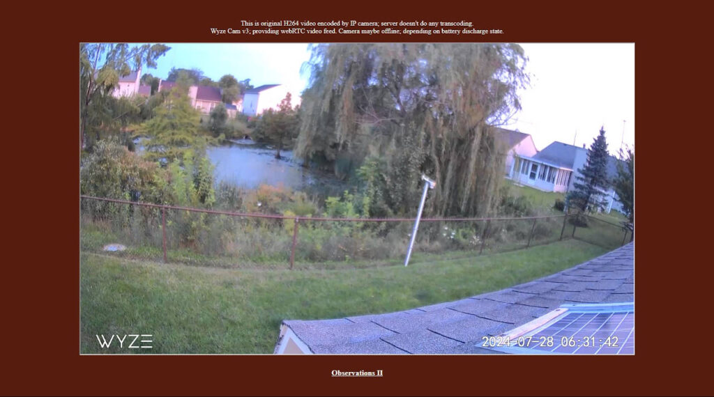 Wyze Cam live videofeed