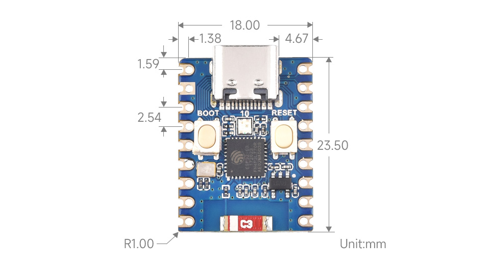 ESP32-C3-Zero size