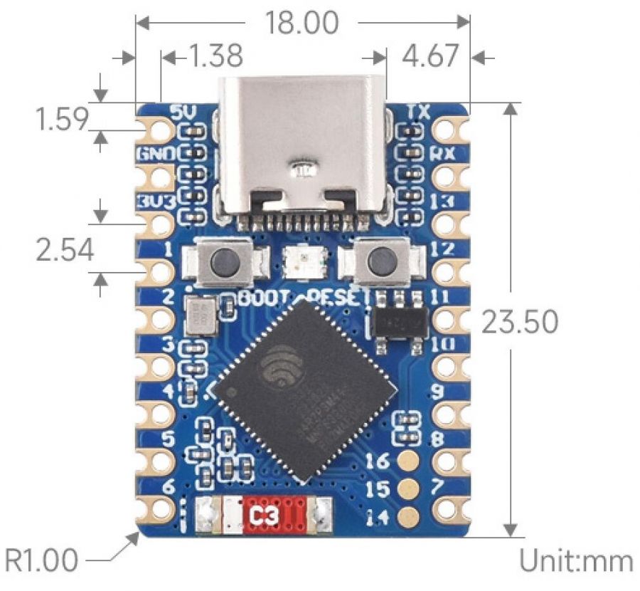 ESP32-S3-Zero size