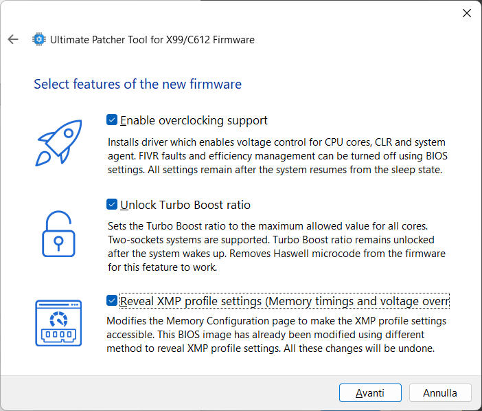 Abilitazione delle funzionalità "Unlock Turbo Boost" e supporto Overclocking