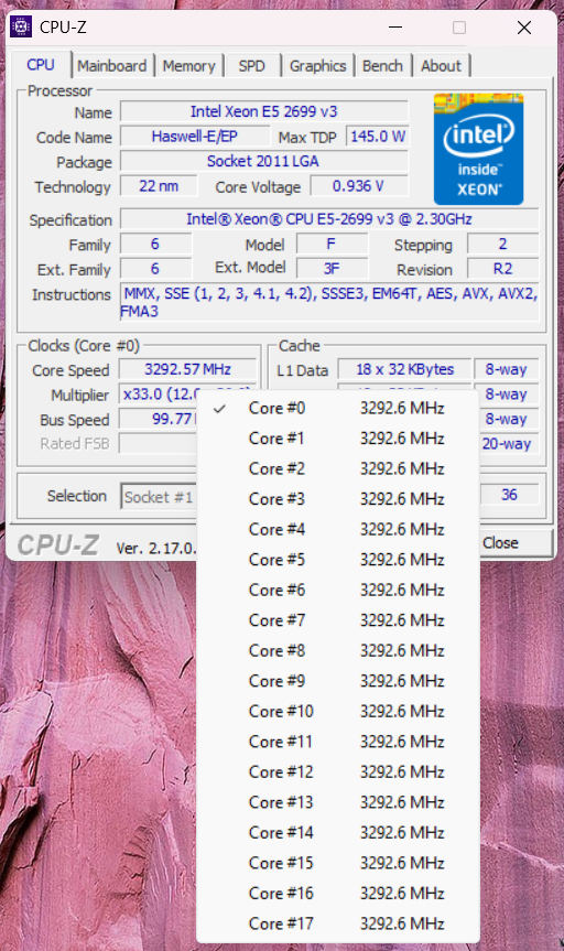 CPU-Z conferma All-Core Turbo Boost bloccato a 3.3GHz